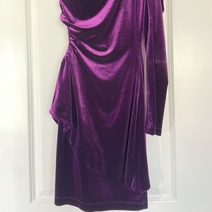 BEBE purple velvet cocktail dress
